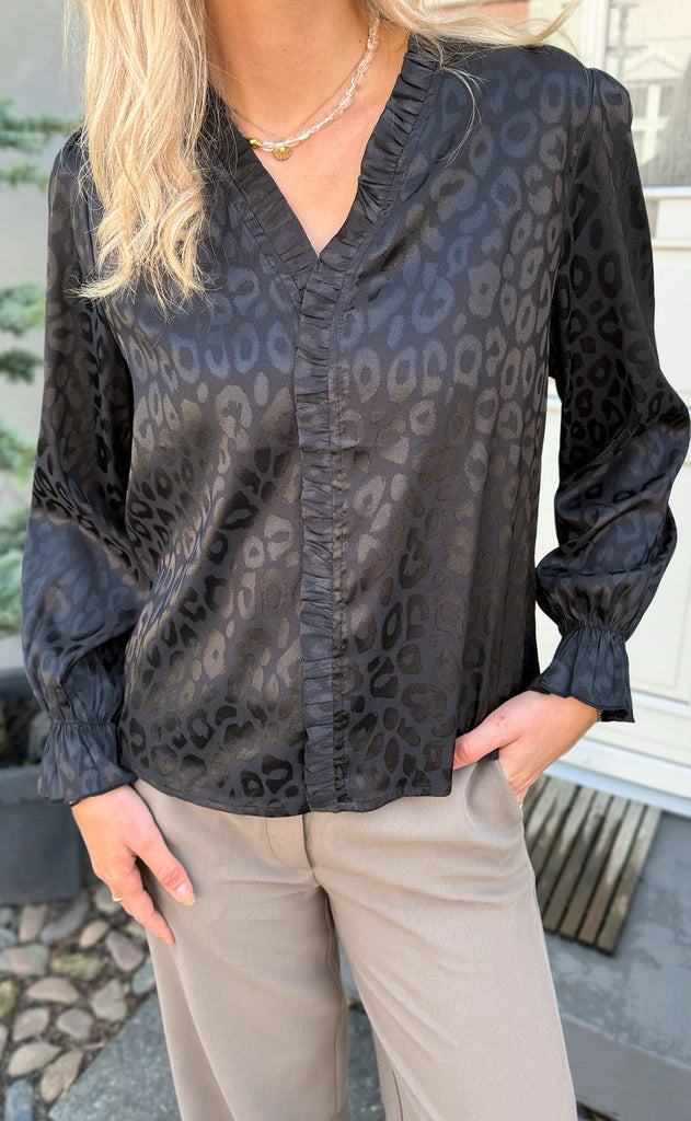Say INA Copenhagen Bluse - Catja - Black Leopard