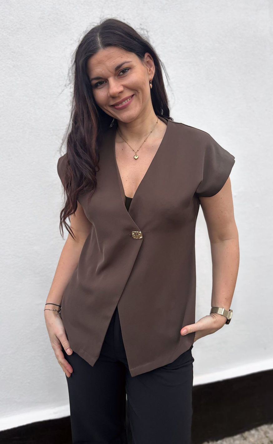 Say INA Copenhagen Topp - Mira - Dark Brown