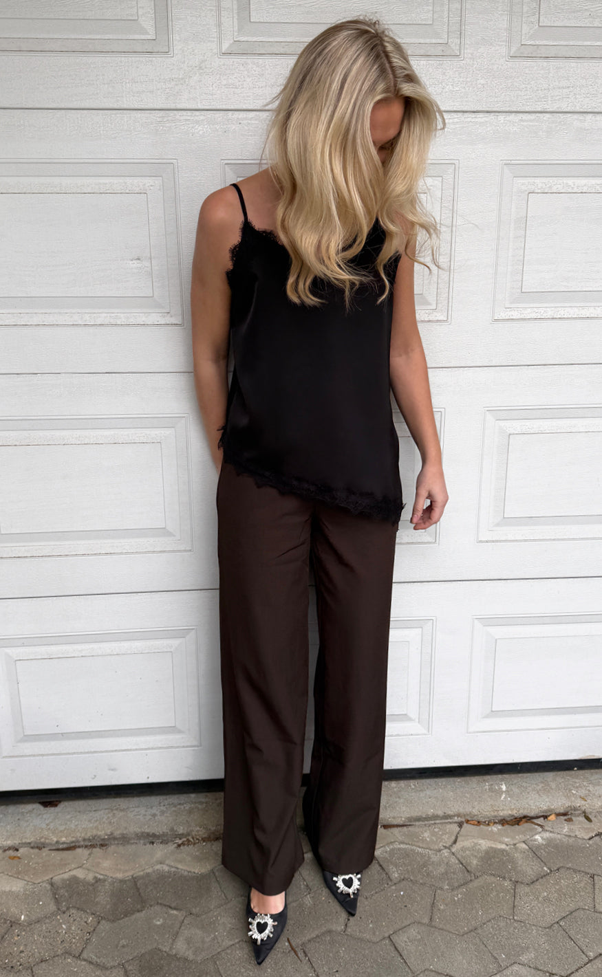Say INA Copenhagen Topp - Lavi Lace - Black Satin