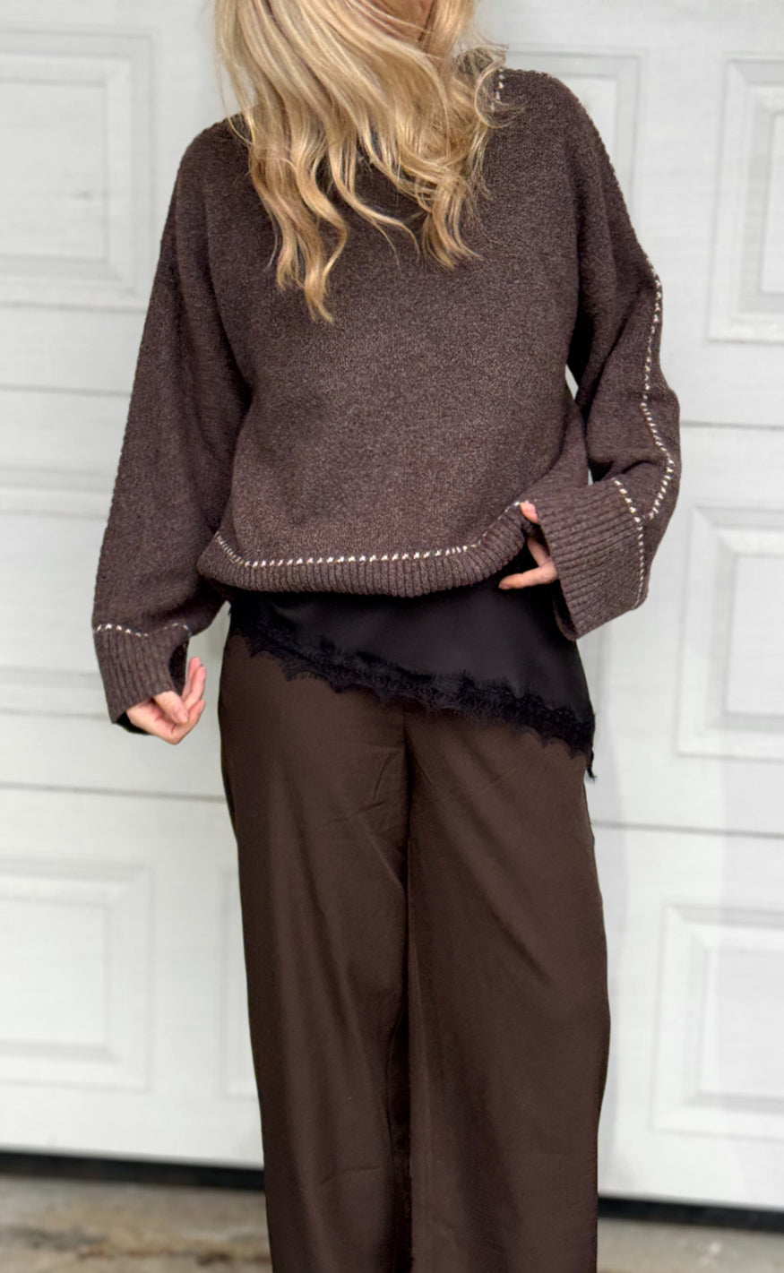 Say INA Copenhagen Topp - Lavi Lace - Black Satin