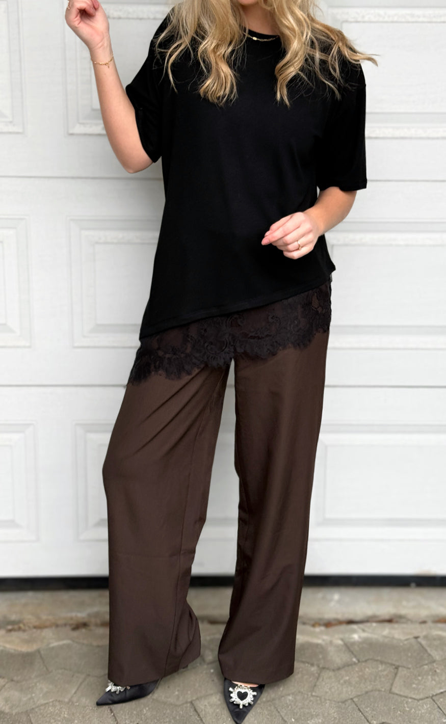 Say INA Copenhagen T-Shirt - Larisa Lace Asymmetric - Black