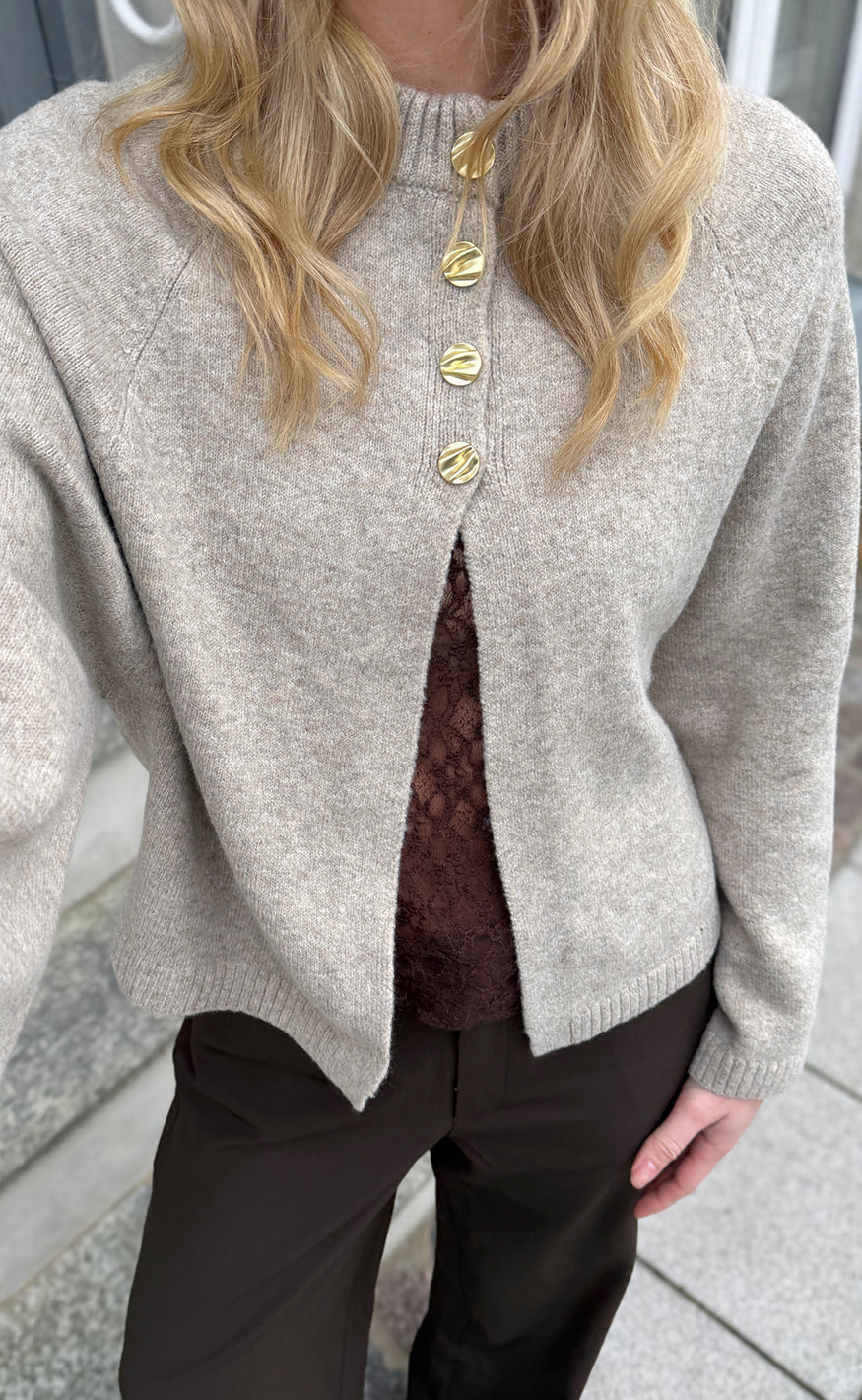 Say INA Copenhagen Genser - Kamilla Knit - Beige Melange