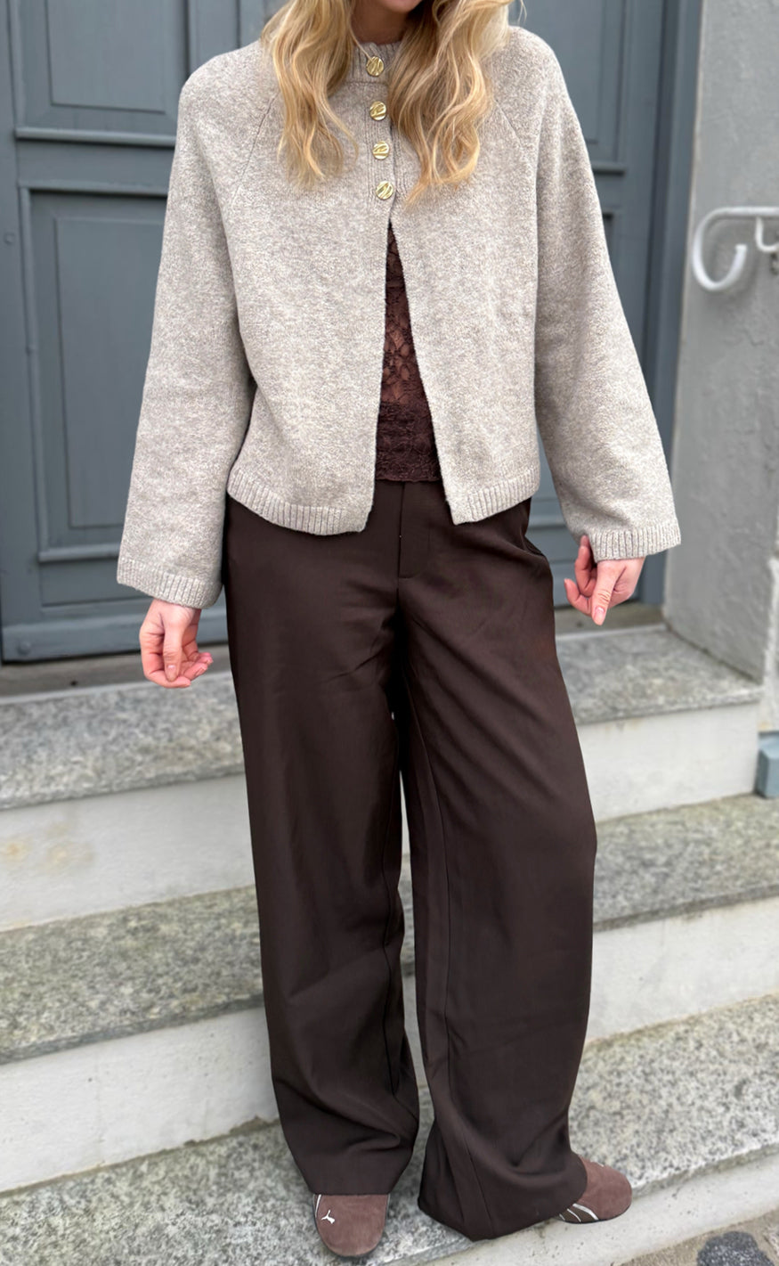Say INA Copenhagen Genser - Kamilla Knit - Beige Melange