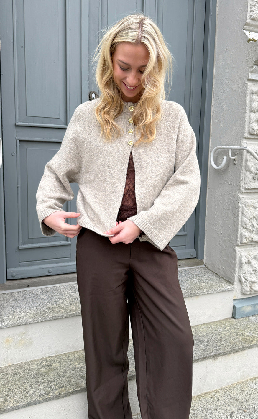 Say INA Copenhagen Genser - Kamilla Knit - Beige Melange