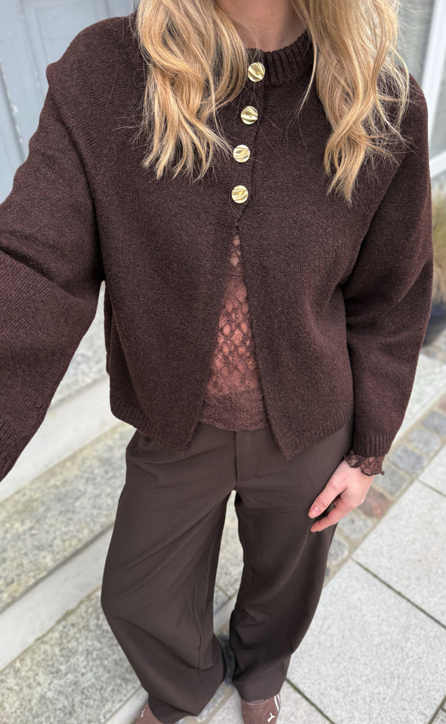 Say INA Copenhagen Genser - Kamilla Knit - Dark Brown
