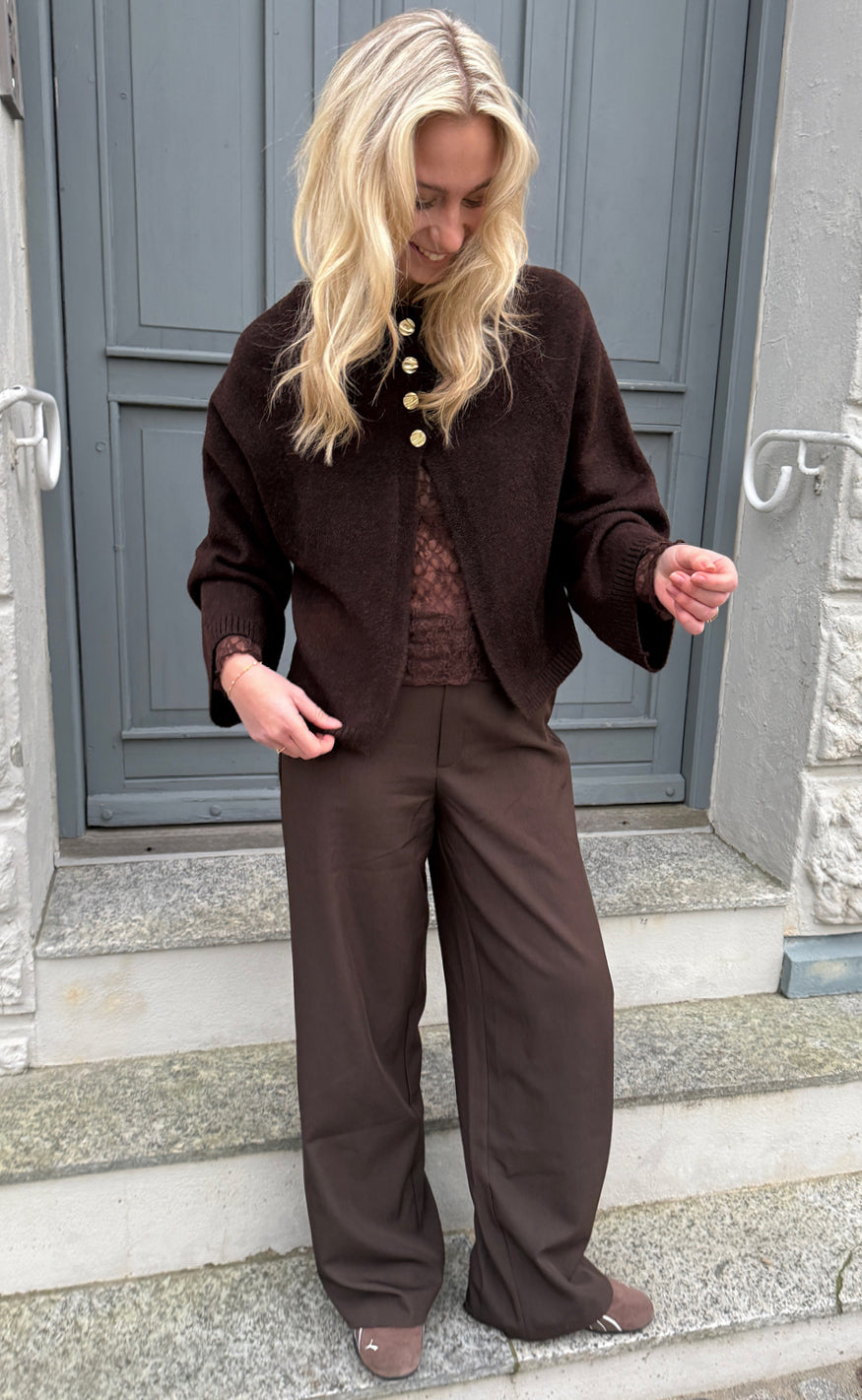 Say INA Copenhagen Genser - Kamilla Knit - Dark Brown