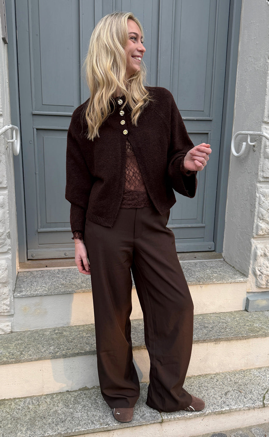 Say INA Copenhagen Genser - Kamilla Knit - Dark Brown
