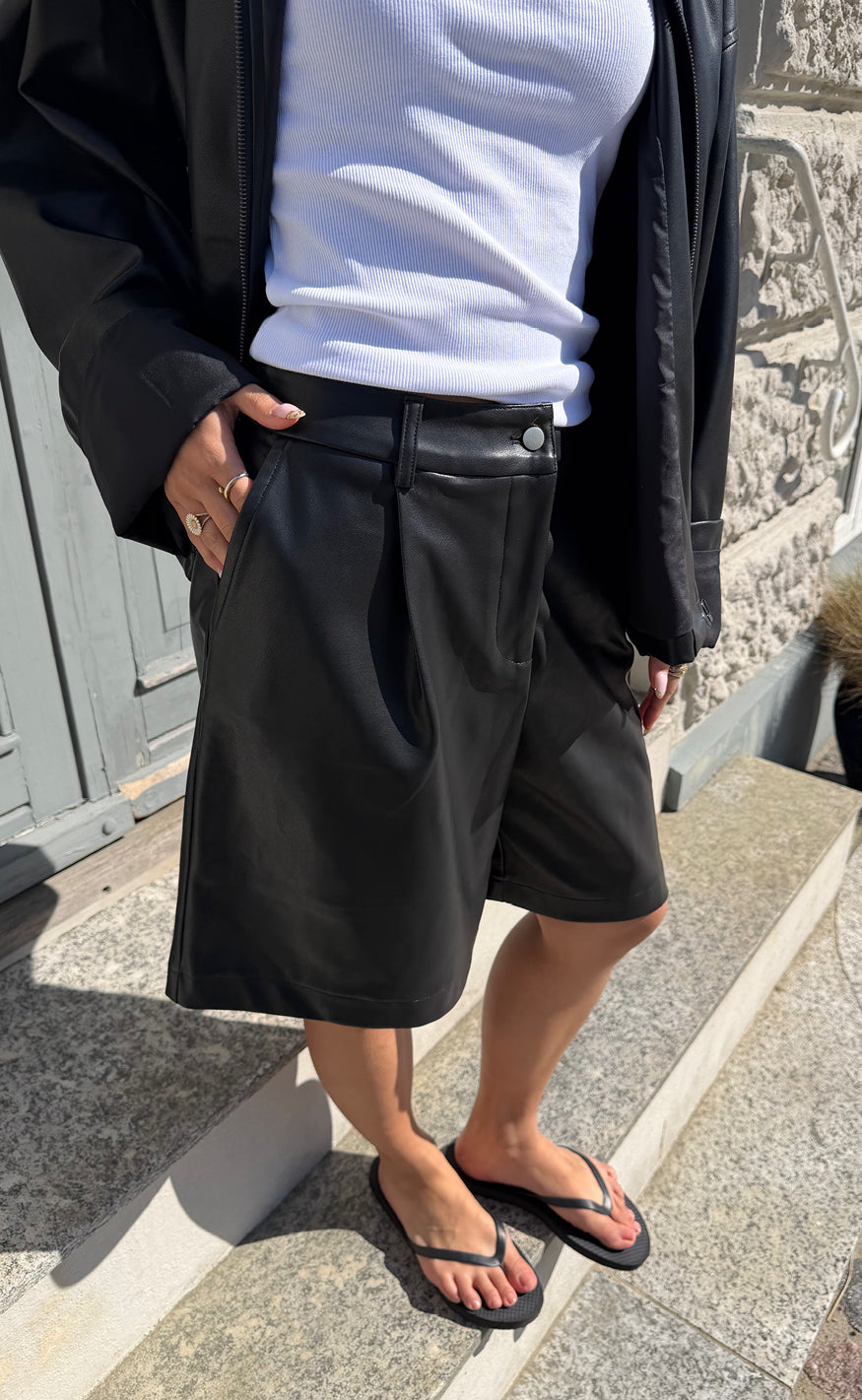 Say INA Copenhagen - Sanna Shorts - Black PU Leather
