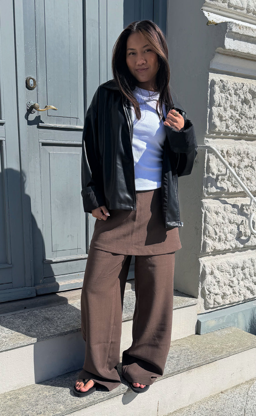 Say INA Copenhagen Jakke - Sanna  - Black PU Leather