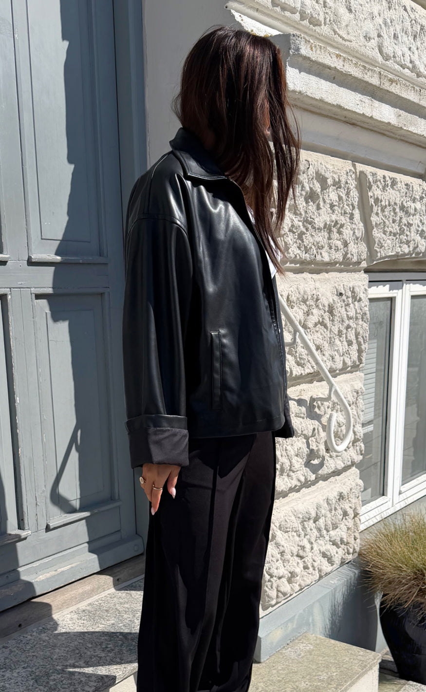 Say INA Copenhagen Jakke - Sanna  - Black PU Leather