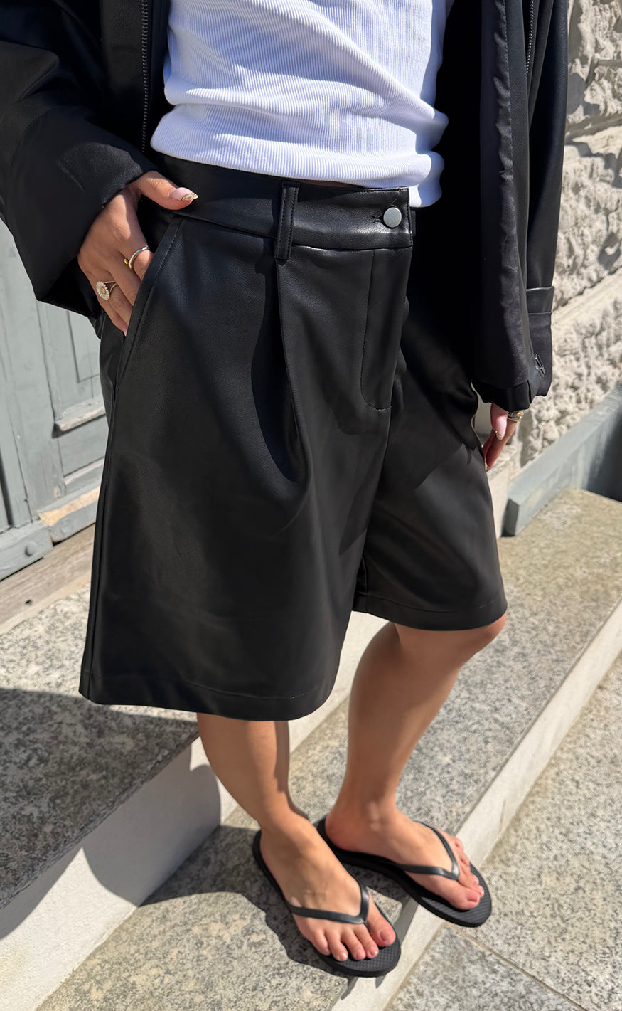 Say INA Copenhagen - Sanna Shorts - Black PU Leather