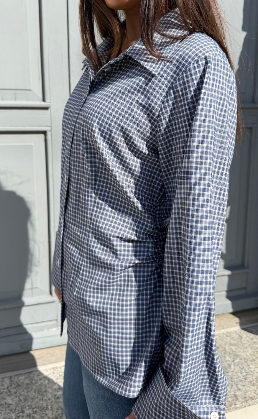 Say INA Copenhagen - Cali Fitted Shirt - Blue Checks