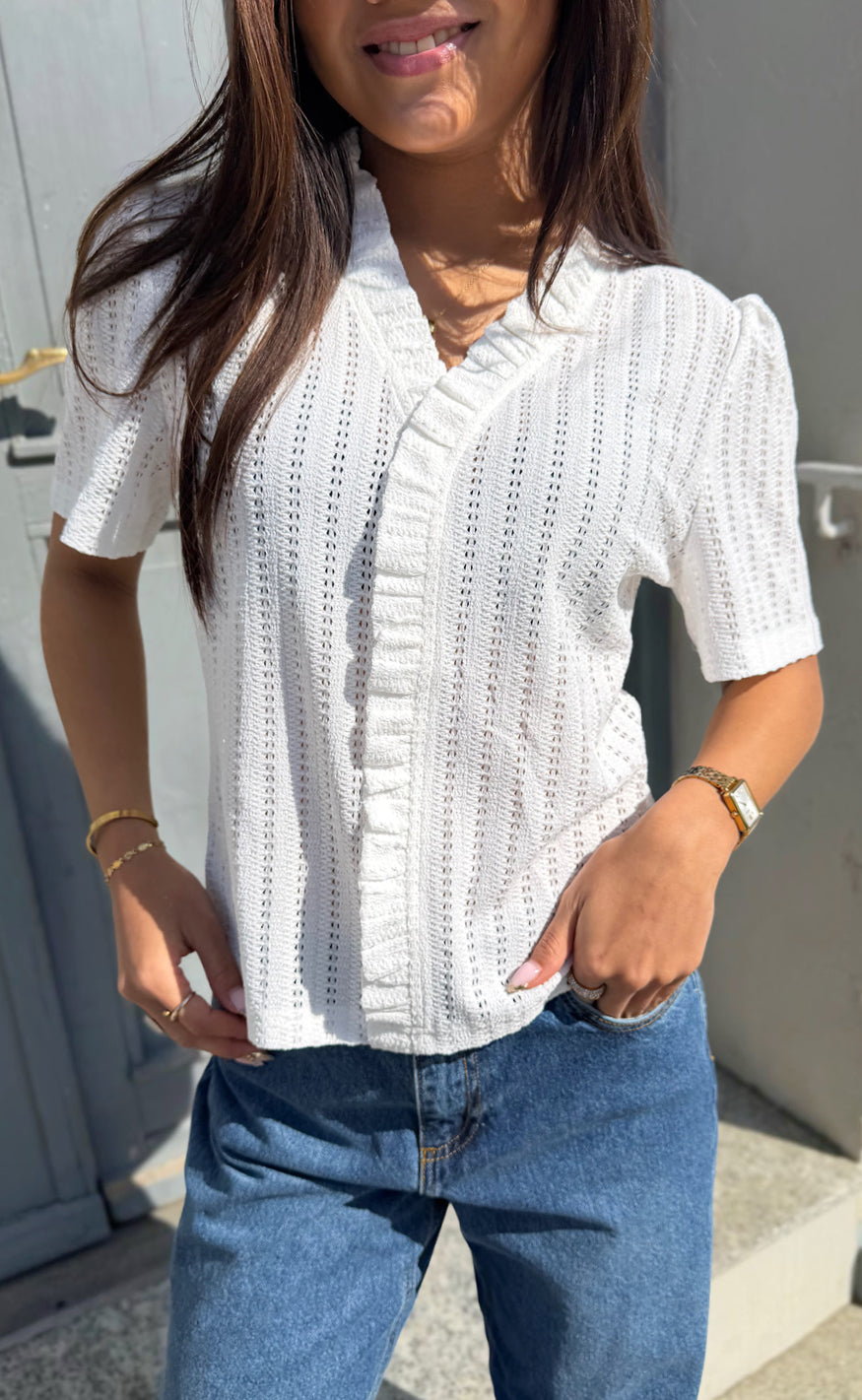 Say INA Copenhagen - Catja Knit T-Shirt - White
