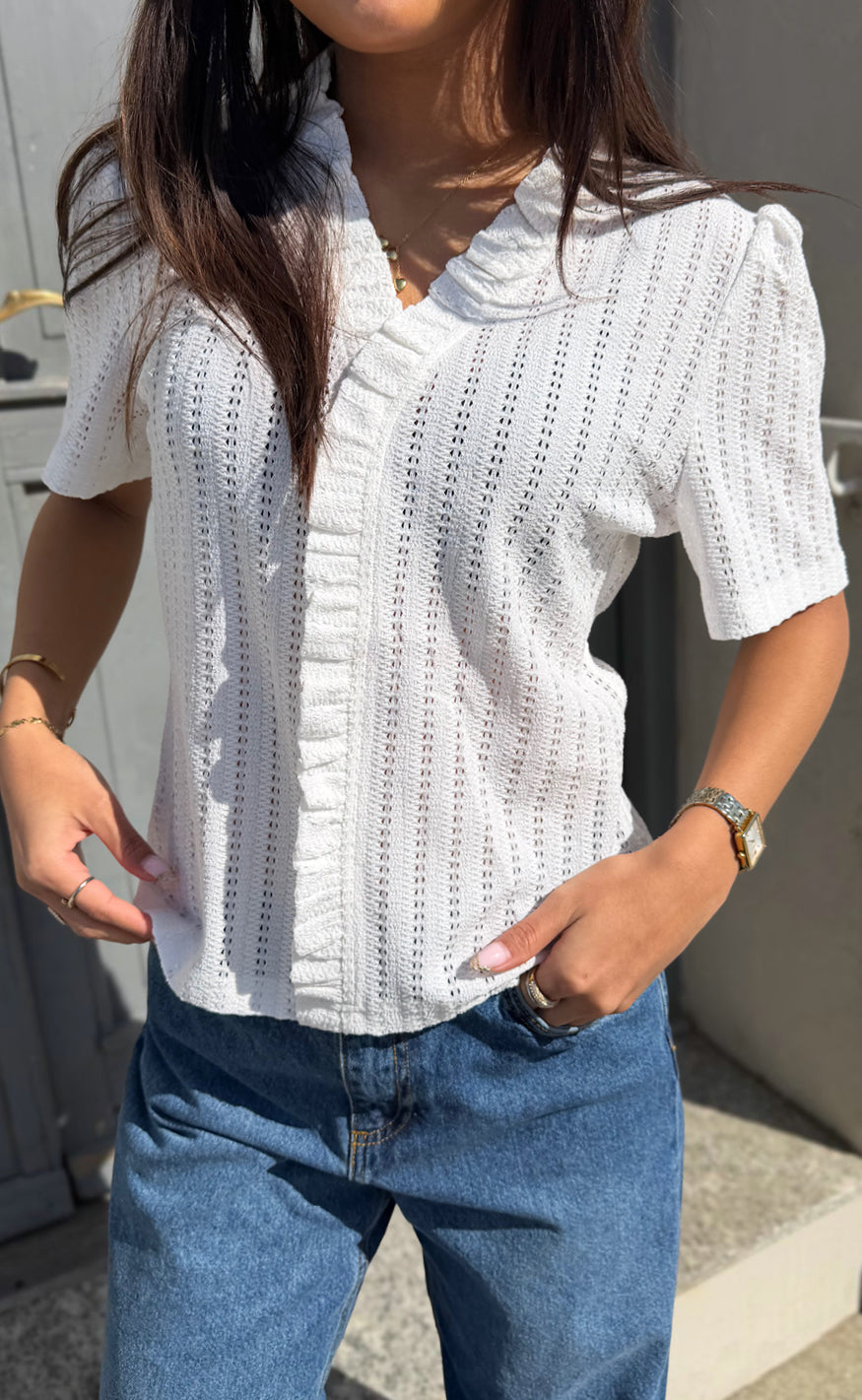 Say INA Copenhagen - Catja Knit T-Shirt - White