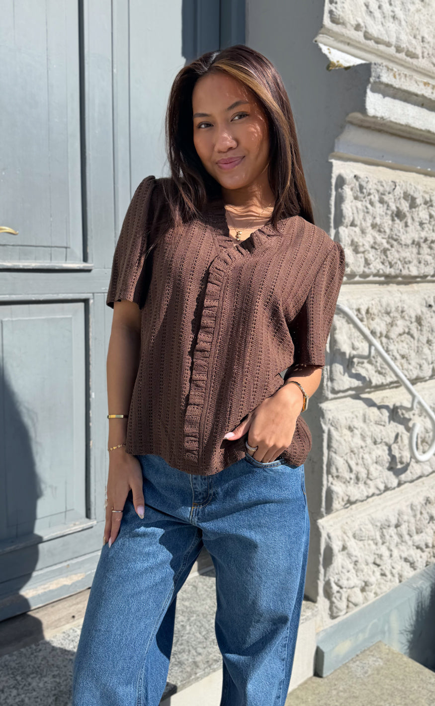 Say INA Copenhagen - Catja Knit T-Shirt - Dark Brown