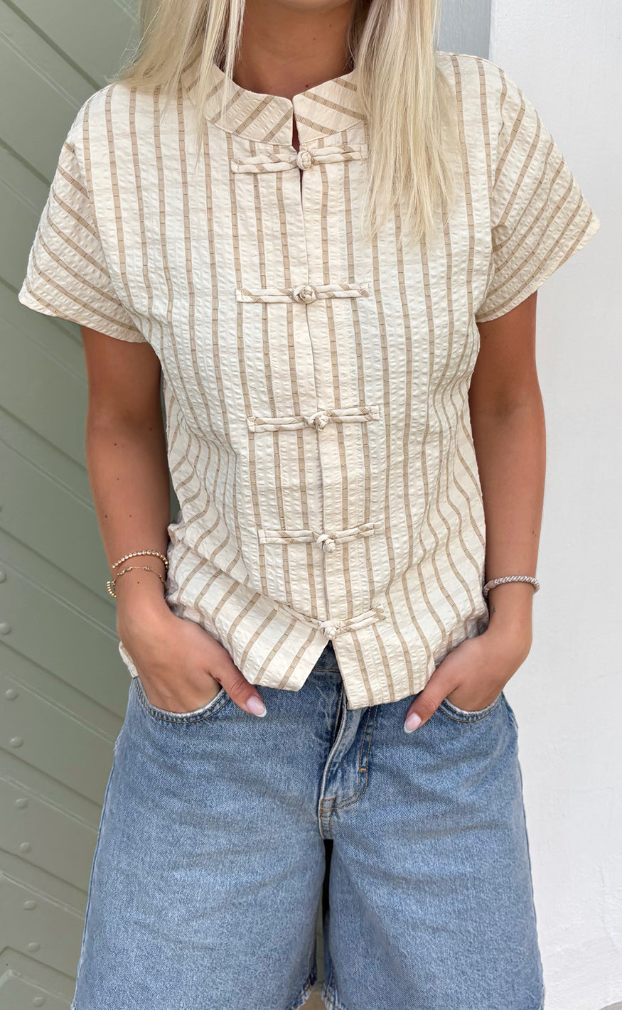 Say INA Copenhagen Topp - Louise - Beige Striped