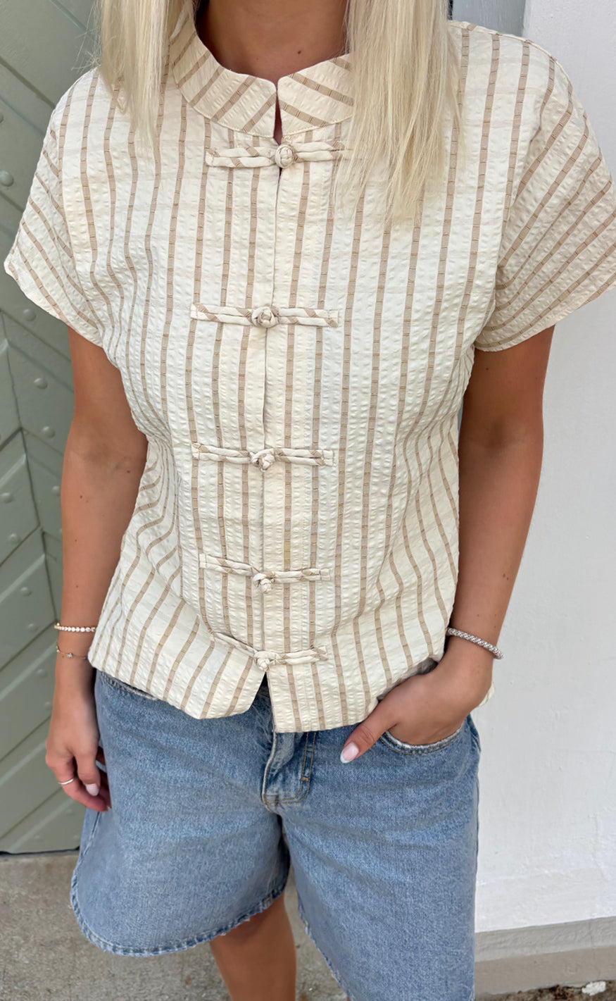 Say INA Copenhagen Topp - Louise - Beige Striped