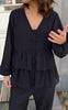 Say INA Copenhagen Bluse - Kaia Frill - Black Chiffon