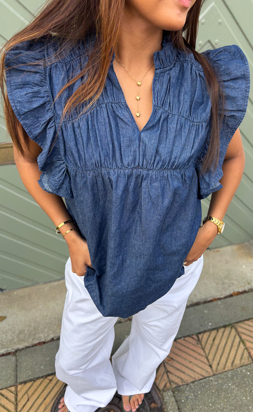 Say INA Copenhagen Topp - Ella - Denim Blue