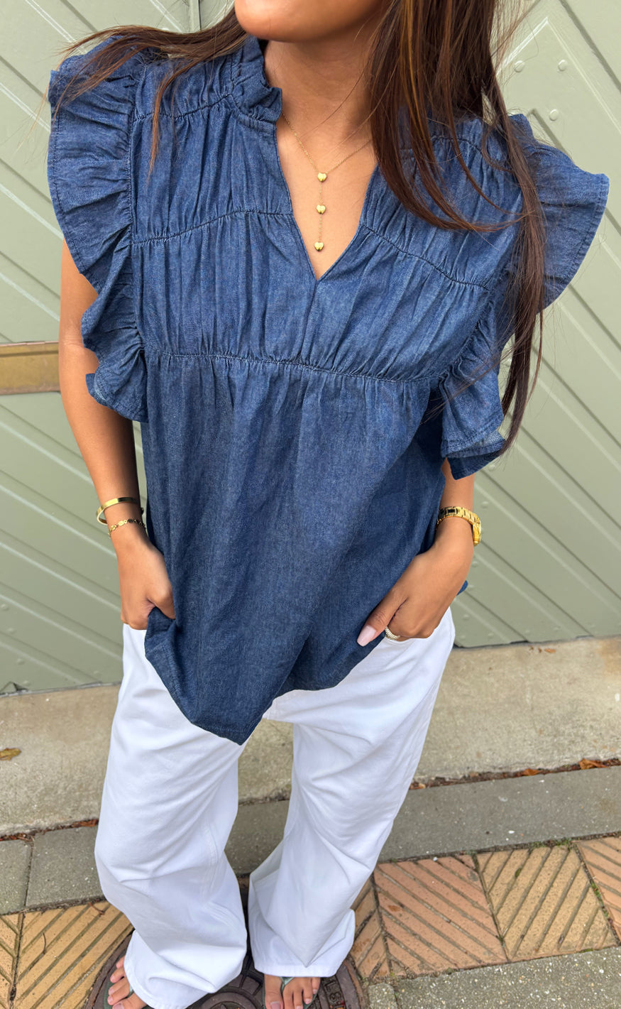 Say INA Copenhagen Topp - Ella - Denim Blue