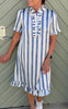 Say INA Copenhagen Kjole - Philina - Blue Striped