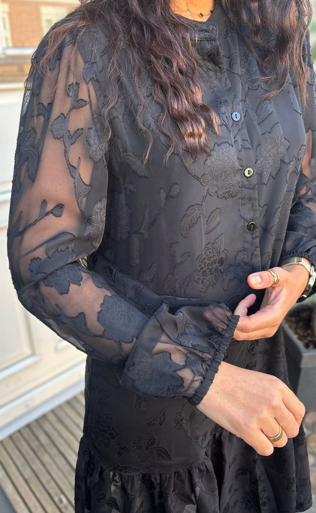 Say INA Copenhagen Kjole - Luna - Black Flower