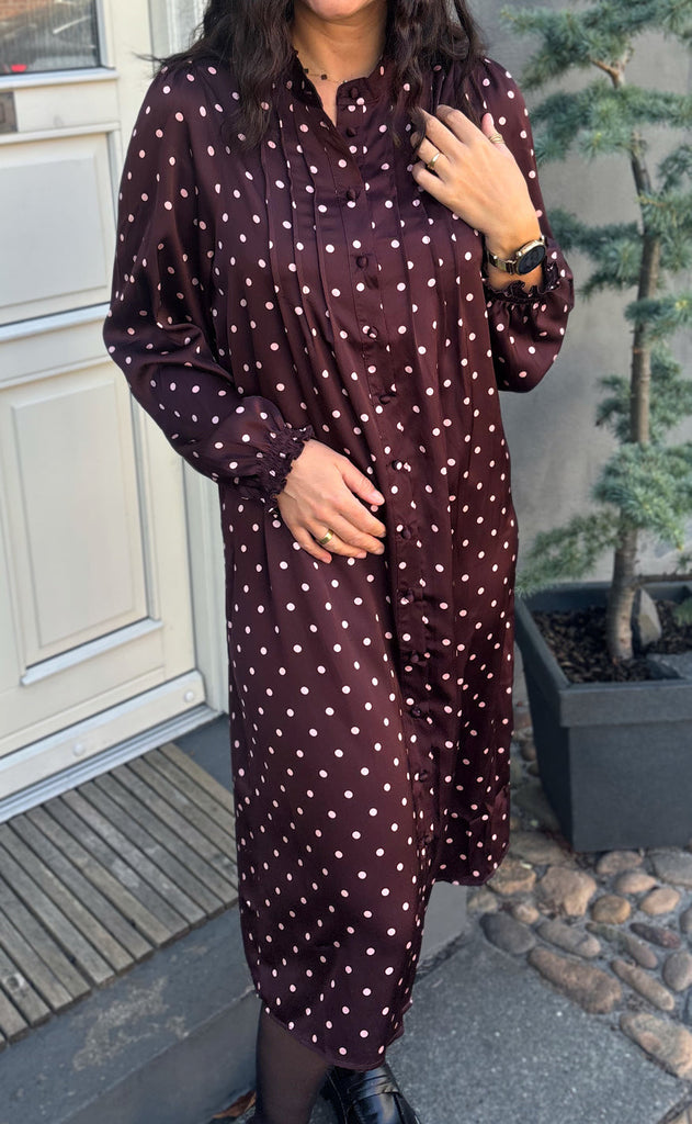 Say INA Copenhagen Kjole - Liara - Bordeaux W. Dots