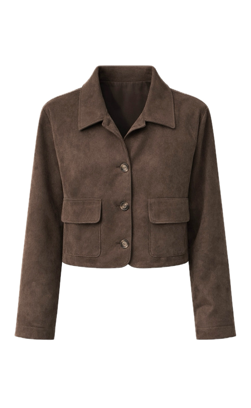 Say INA Copenhagen Jakke - Kathi Suede - Dark Brown