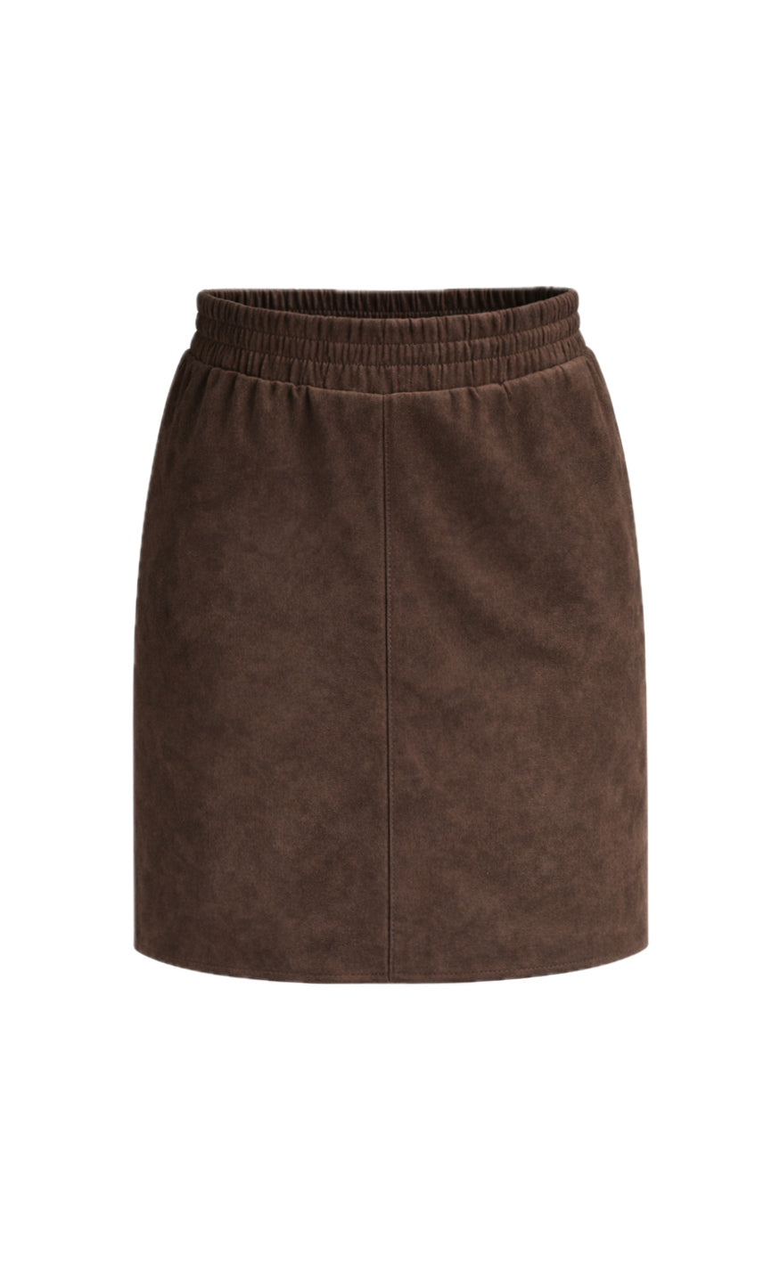 Say INA Copenhagen Skjørt - Kathi Suede - Dark Brown