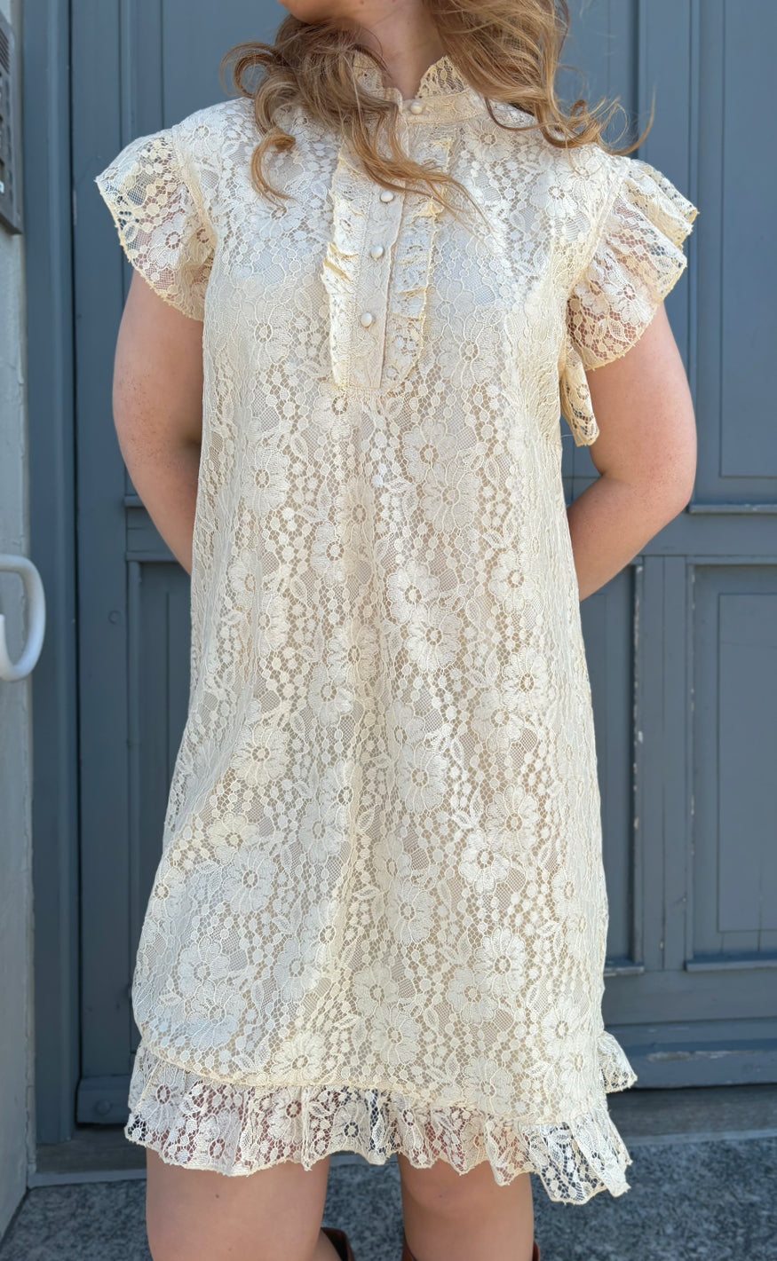 INA Copenhagen Kjole - Pia Lace Summer - Creme