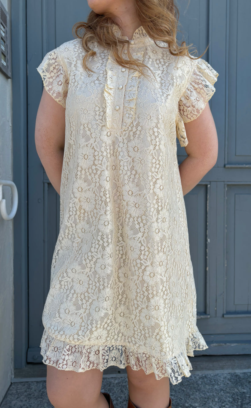 INA Copenhagen Kjole - Pia Lace Summer - Creme
