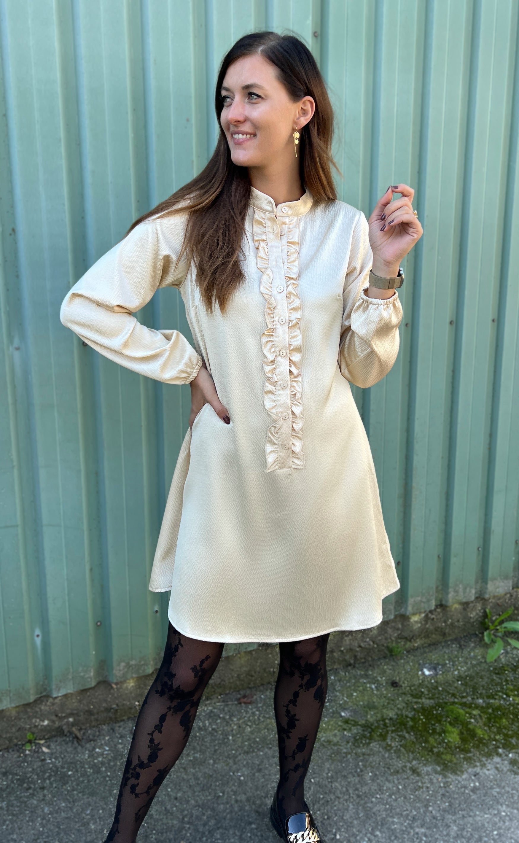 INA Copenhagen Kjole - Florina - Shiny Beige
