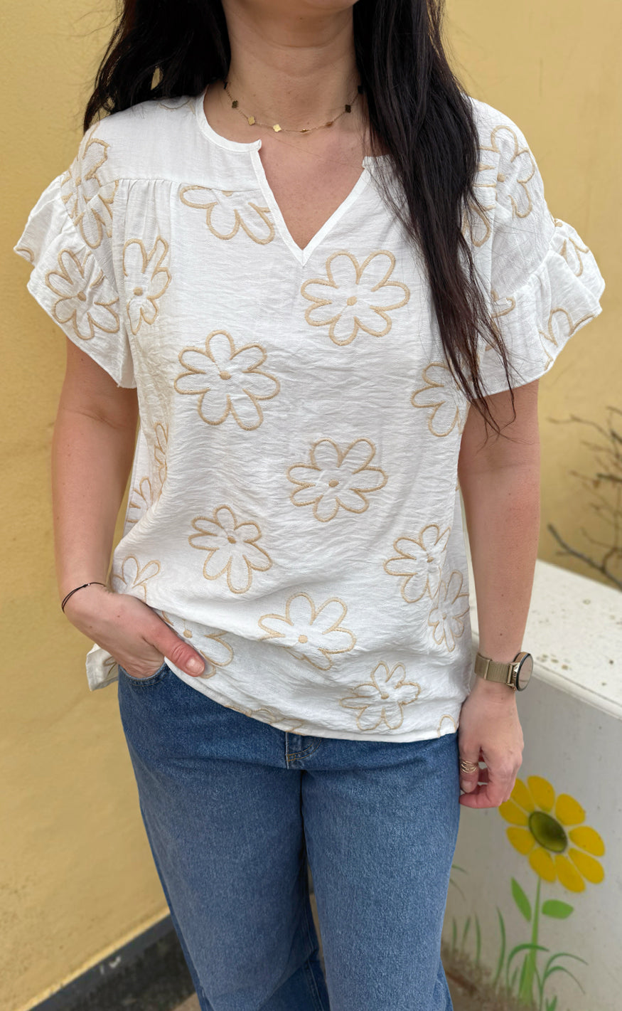 INA Copenhagen Bluse - Emma - Flower Embroidery