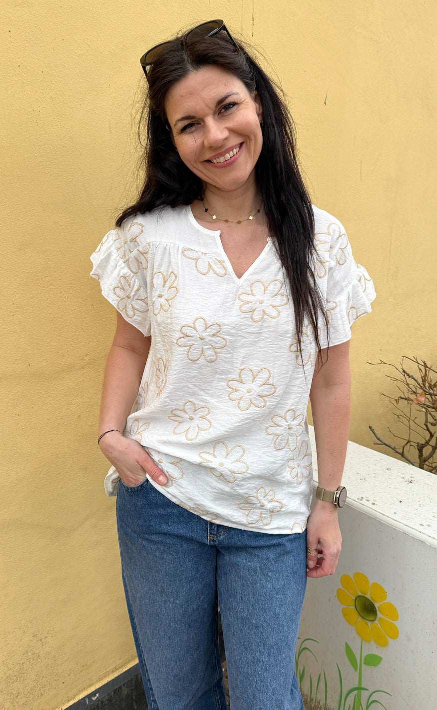 INA Copenhagen Bluse - Emma - Flower Embroidery