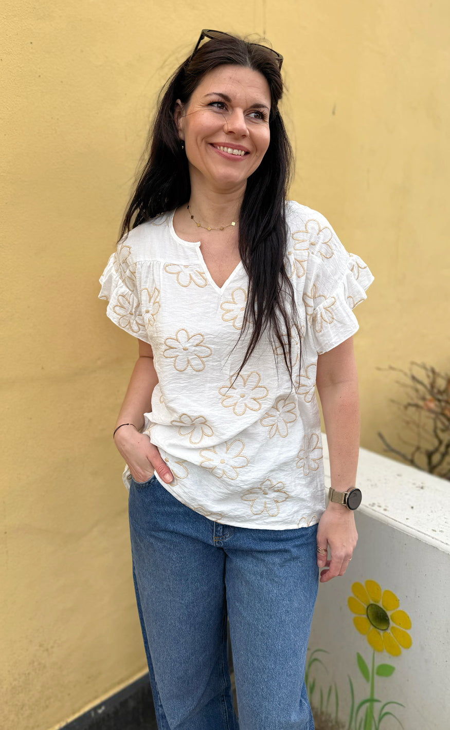 INA Copenhagen Bluse - Emma - Flower Embroidery