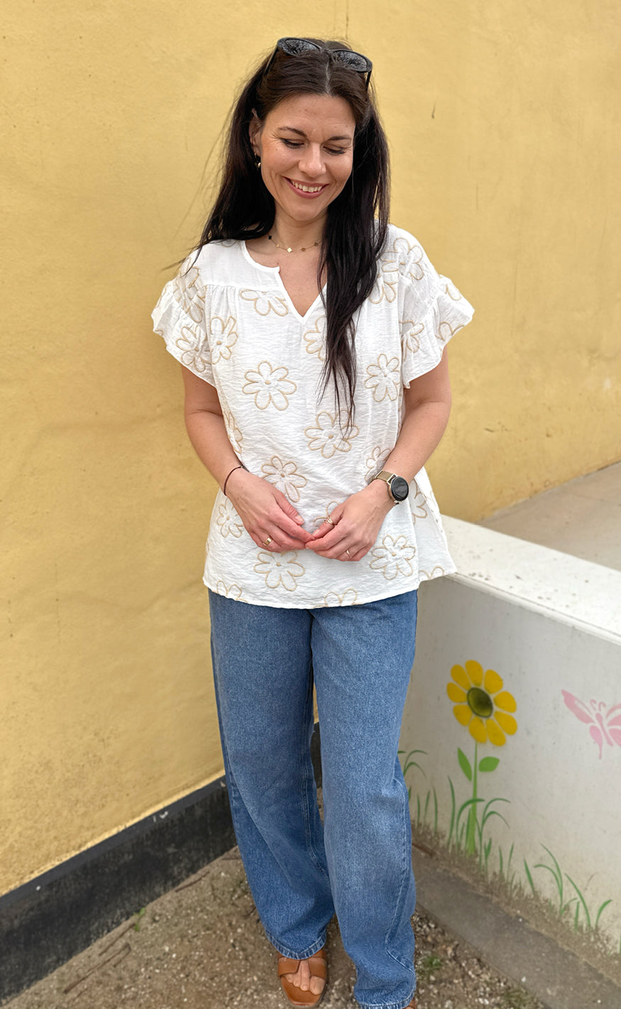 INA Copenhagen Bluse - Emma - Flower Embroidery