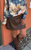 Say INA Copenhagen Skjørt - Simma Short - Dark Brown PU Leather