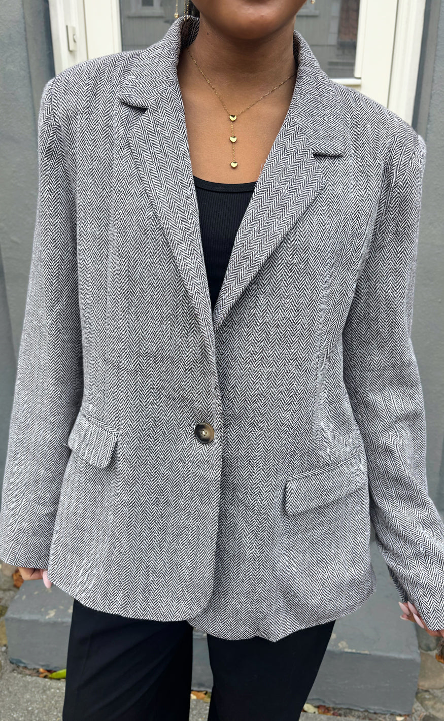 Say INA Copenhagen Blazer - Agnes Tweed - Light Brown Checkered