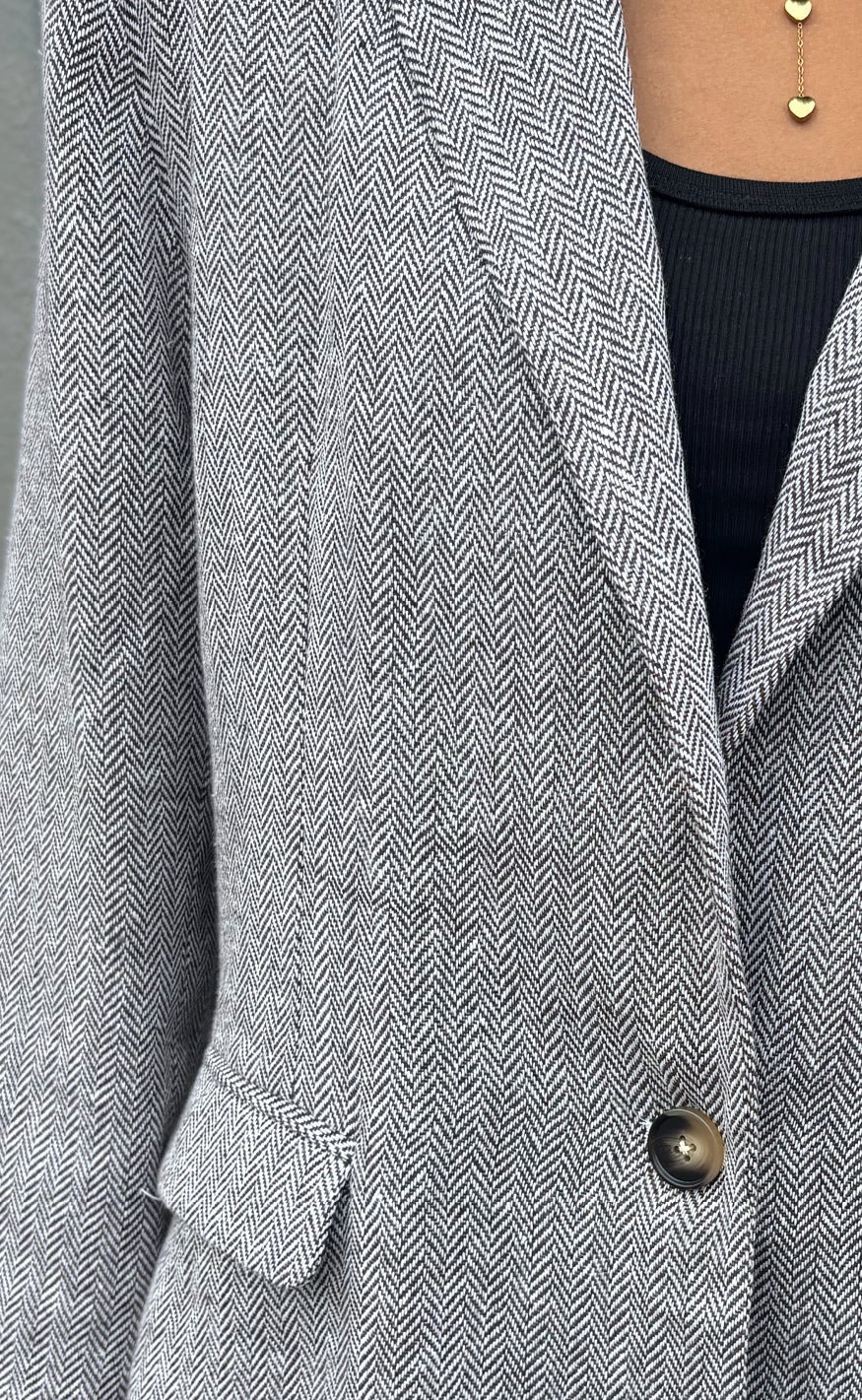 Say INA Copenhagen Blazer - Agnes Tweed - Light Brown Checkered