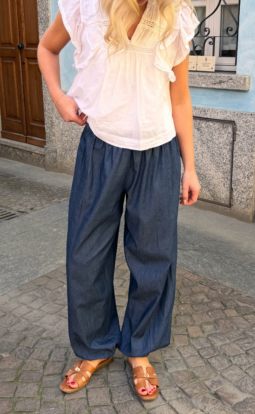 Say INA Copenhagen Bukser - Detia Balloon - Denim Blue