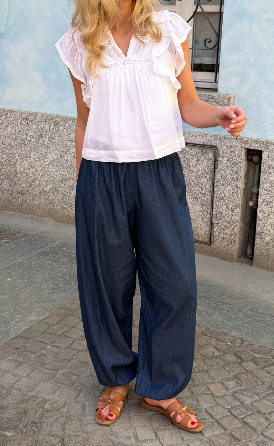 Say INA Copenhagen Bukser - Detia Balloon - Denim Blue