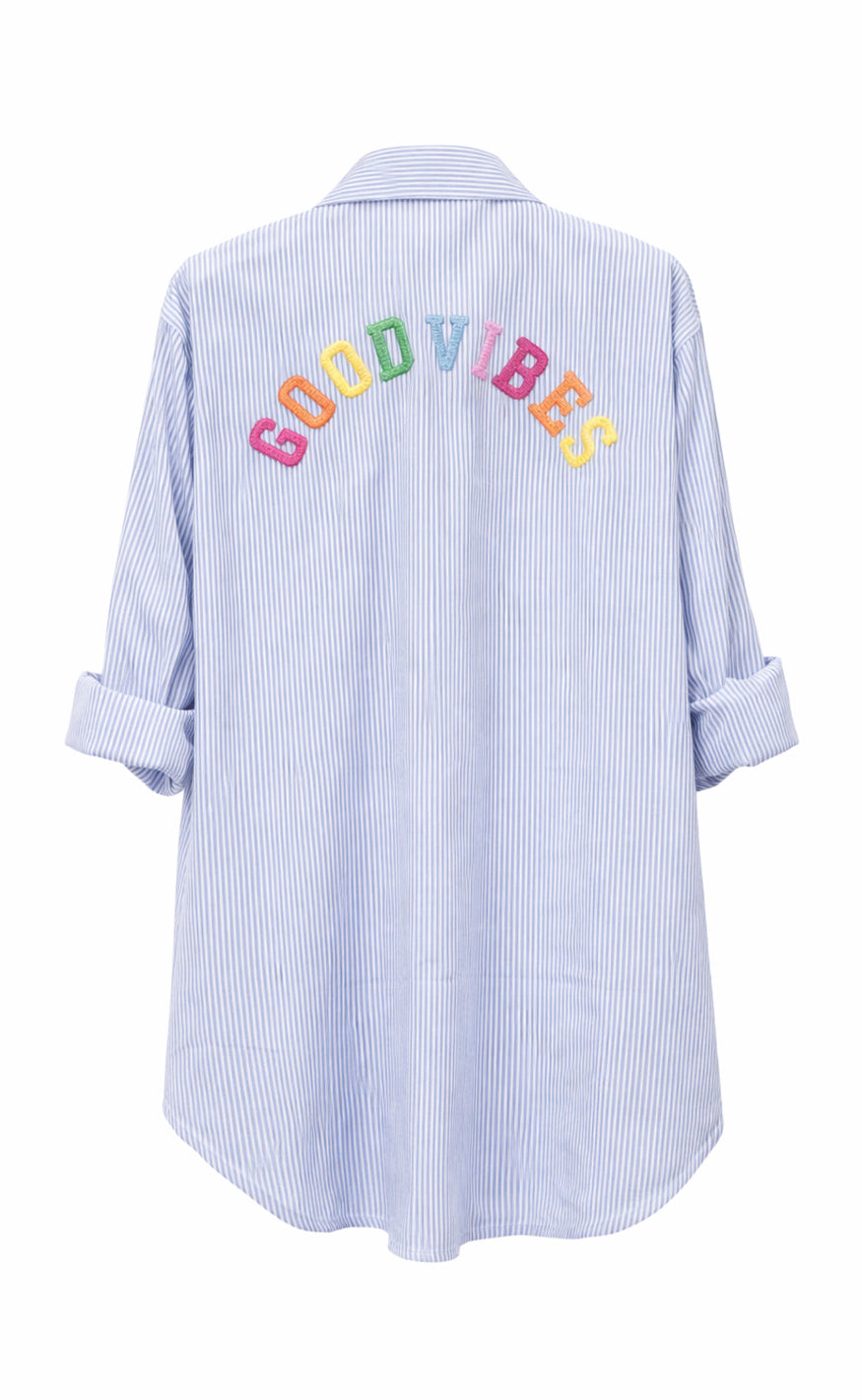 Say INA Copenhagen Skjorte - Good Vibes - Blue Striped