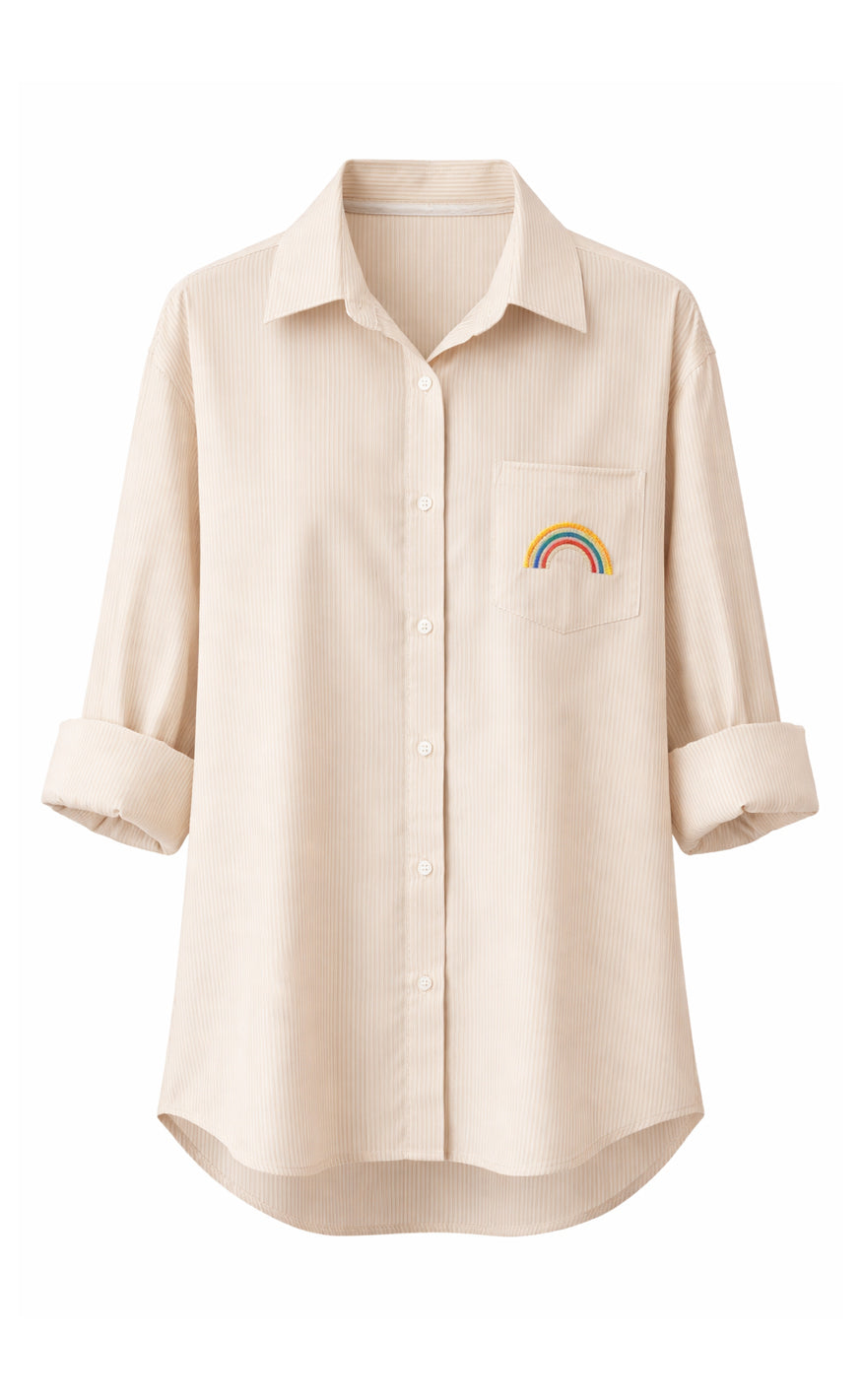 Say INA Copenhagen Skjorte - Good Vibes - Beige Striped