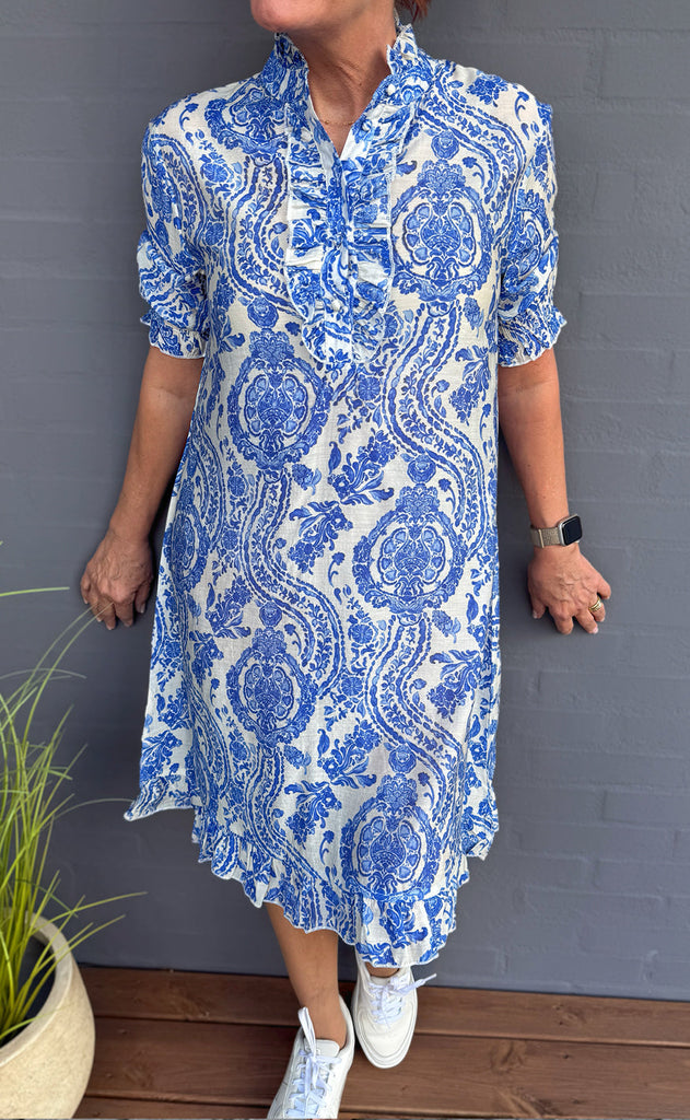 INA Copenhagen Kjole - Philine - Blue Paisley