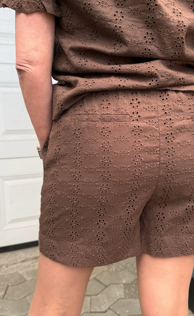 INA Copenhagen Shorts - Catja - Mocca Broderie Anglaise