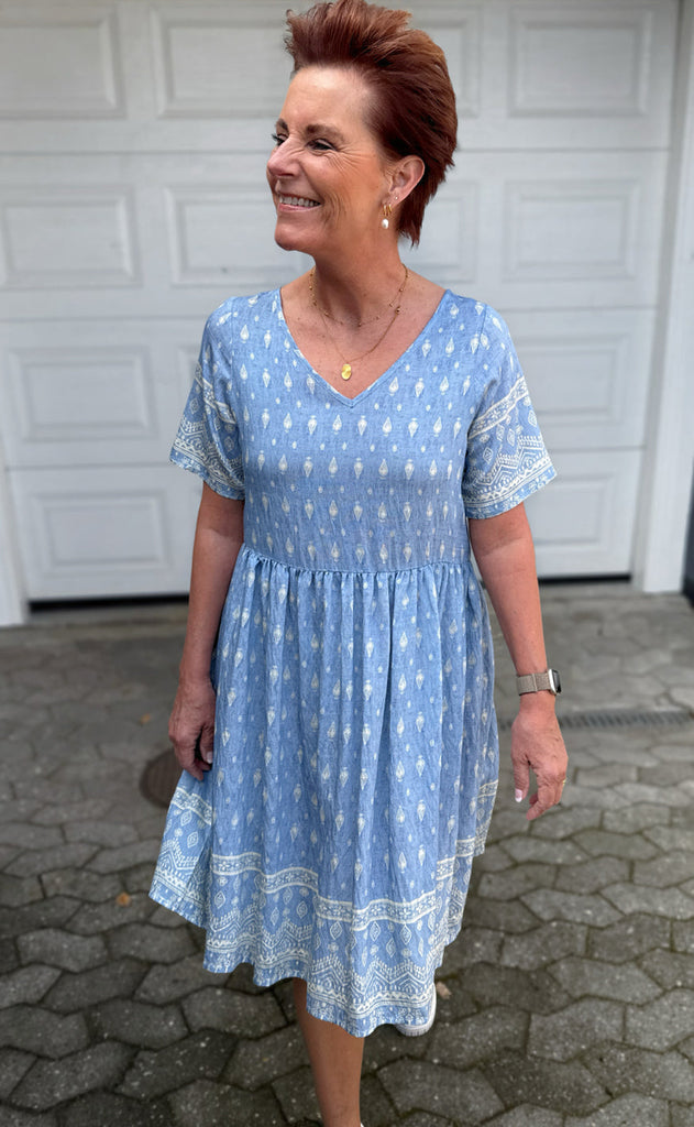 INA Copenhagen Kjole - Valentina - Blue Paisley