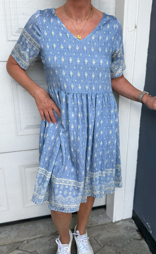 INA Copenhagen Kjole - Valentina - Blue Paisley