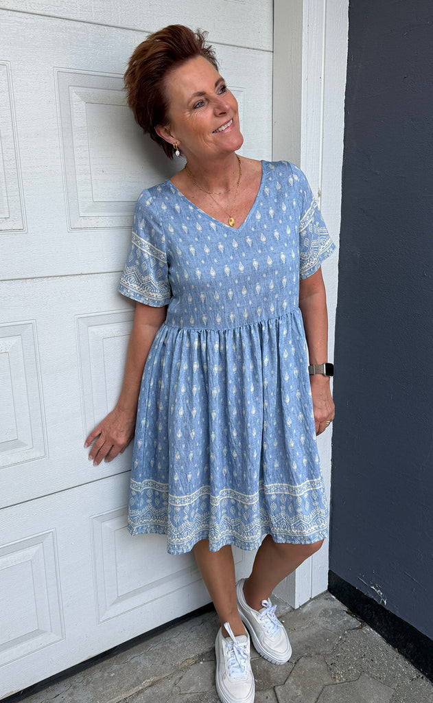 INA Copenhagen Kjole - Valentina - Blue Paisley