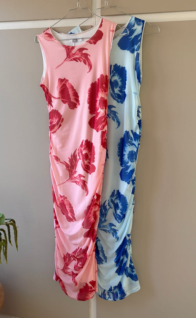 INA Copenhagen Kjole - Sophia Mesh - Blue Flower