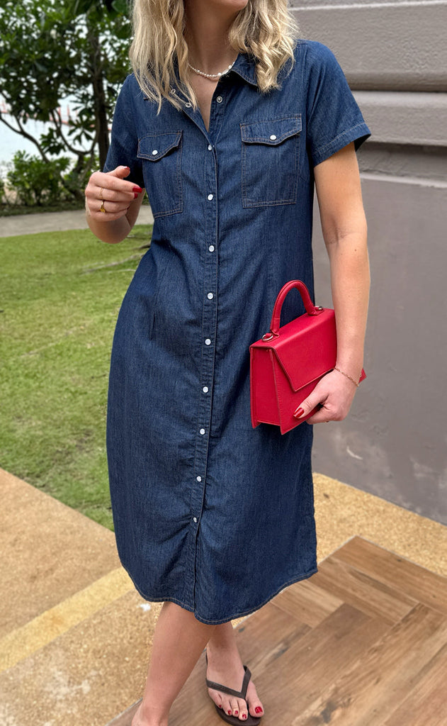 INA Copenhagen Kjole - Detia Summer - Denim Blue